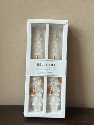 Velas cônicas Bella Lux 2 peças LED arcos de árvore de Natal 10” ouro branco off - Imagem 1 de 2