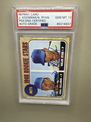1968 Topps - 1968 Rookie Stars Nolan Ryan Jerry Koosman #177 Reprint Autograph - Image 1 of 2