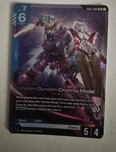 Gundam Card Game - Newtype Rising - GD001-002 LR - Unicorn Gundam (Destroy Mode) - Picture 1 of 1