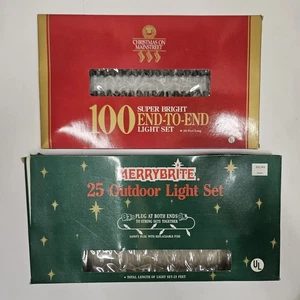 Vintage String Lights Merrybrite Christmas On Main Street Clear Lot Of 2 - Picture 1 of 7