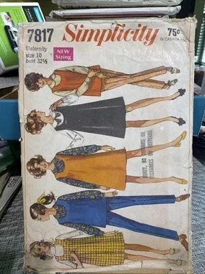 Vintage Simplicity, Sewing Pattern, 7817 Maternity Size 10 Bus 32 1/2 Pre-Cut - Image 1 of 2