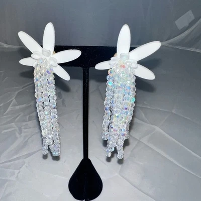 Pendientes Baublebar Blanco Resina Cristal Flor Post Foto 1 de 4