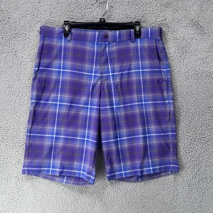 Pantaloncini Nike Golf Tour Performance Dri Fit da uomo 36 a quadri viola bocca forte I8 - Foto 1 di 6