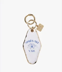 Anthropologie Apres-Ski Vail Motel Key Bag Charm White Gold Vogue Most Loved - Picture 1 of 5