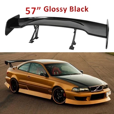 Glossy Black 57" Rear Spoiler Wing Truck GT-Style For Volvo S60 C70 Coupe Foto 1 de 4