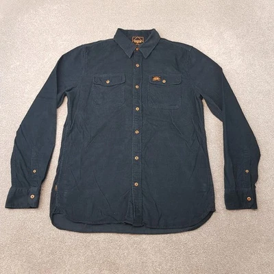 Superdry Hombre Camisa Mediana Azul Marino Cordón Pana Campo Sobrecamisa Ropa de Trabajo Foto 1 de 4