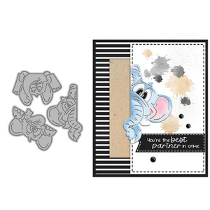 Silly Peeking Elephant Metal Cutting Dies Stencil Card Making Scrapbooking Craft - Picture 1 of 5