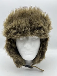 Gander Mountain Bomber Trapper Hat Size L/XL Tan Canvas Faux Fur Ear Flaps - Picture 1 of 8