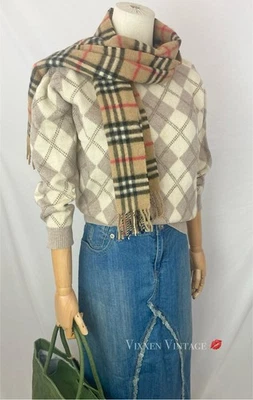 SUÉTER DE GOLF VINTAGE AÑOS 70 BELFORD DOLMAN MANGA CACHEMIR ARGYLE Foto 1 de 4