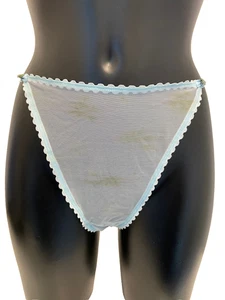Freya Aqua Blue Briefs XL 16 Sheer see through knickers panties underwear pants - Picture 1 of 7