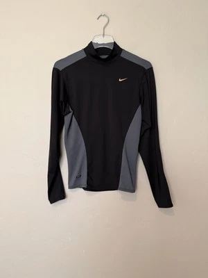 Nike Dri-FIT Long Sleeve Training Shirt Mens M Black Gray Performance Baselayer - Image 1 of 4