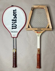 Vintage Wilson T2000 & Bancroft Björn Borg Tennis Rackets | Steel & Wood Collect - Picture 1 of 9