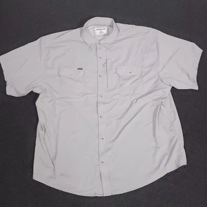Poncho Button Up Shirt Men 2XL Gray Short Sleeve Magnetic Pockets Outdoor Vented - Picture 1 of 15