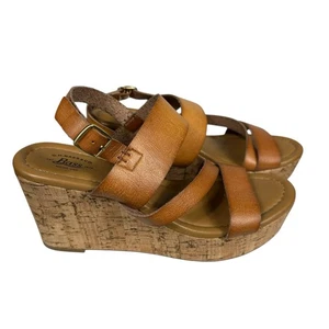 G.H. Bass & Co. Grace Women’s Corks Wedge Sandals Size 7 1/2 Brown - Picture 1 of 9