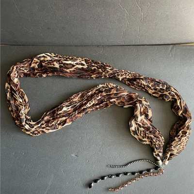 Collar Bufanda Vintage Estampado Animal Leopardo Cuentas  Foto 1 de 4