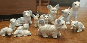 Vintage Bone China Porzellan Keramik Hunde Welpen Miniatur Figur Japan Lot - Bild 1 von 14