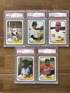 (5) 1981 Fleer MLB Baseball Graded Card Lot PSA 8 High End Bobby Bonds Vida Blue - Picture 1 of 7