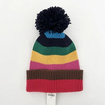 Nuevo con etiquetas Gorro Tejido Bebé Gap M/L Niño Pequeño Algodón Orgánico Arco Iris Colorido Feliz Foto 1 de 4