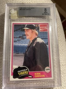 Kirk Gibson Rookie Card RARE SSP 1981 Topps COKE Coca-Cola #11 Tigers RC BGS 8 - Picture 1 of 2