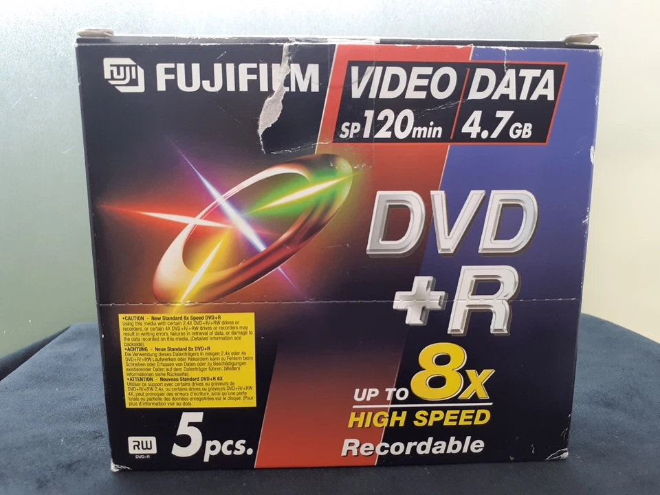 DVDs 120M. 5 X Fujifilm Magnetics Disk DVD + R 4.7GB DVD+R 120 minutes 8x Speed - Image 1 of 4
