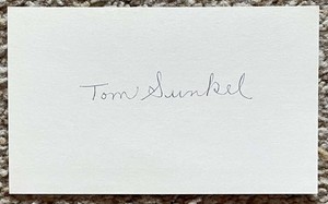 Tom Sunkel signed card - Giants Cardinals debut 1937