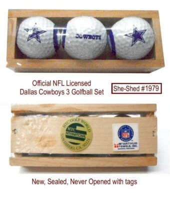 Golf World NFL Licensed Dallas Cowboys Football set of 3 Golf Balls - New - Image 1 of 2