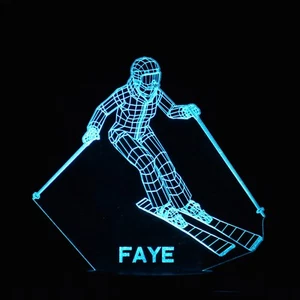 Skiing Night Light | Personalised 3D Skiing Light | Sports Gift | Skier Light - Picture 1 of 13