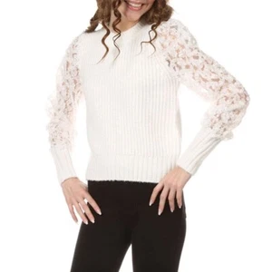 Design History Mixed-Media Sweater (Contemporary) Medium Women blouse new white - Imagen 1 de 2