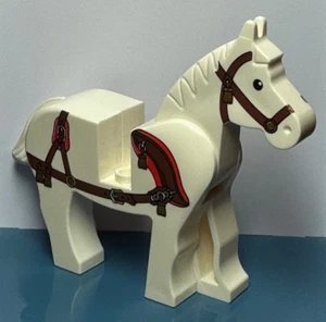 LEGO Castle Kingdoms Pferd, dunkelbraune Trense, goldene Quasten (4493c01pb08) - 7188 - Bild 1 von 2