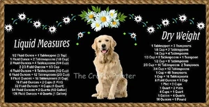 LARGE 10"x4.5" GOLDEN RETRIEVER MAGNET with Handy Kitchen Conversion Chart - Picture 1 of 1