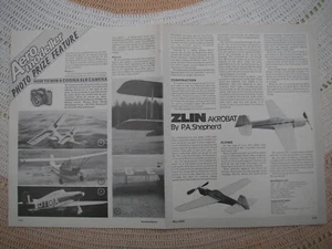 Aeromodeller Plans of the Zlin Akrobat peanut scale model 18" span - Picture 1 of 2