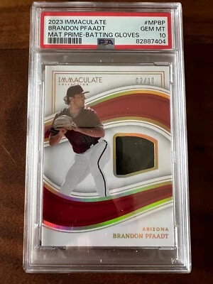 2023 Immaculate Collection Brandon Pfaadt Prospect Patch GEM MT PSA 10 *POP 1* - Image 1 of 2