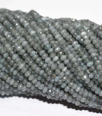 Граненый 2 x 4 мм натуральный серый апатит абак драгоценные камни Rondelle россыпью бисер 15 дюймов - Изображение 1 из 4
