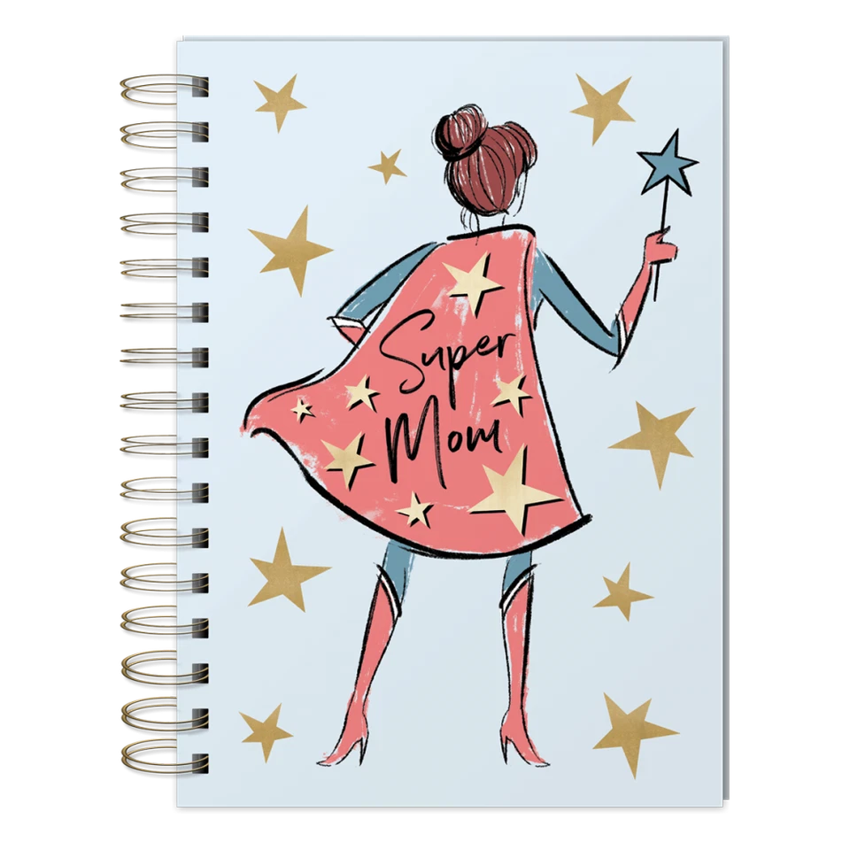 Punch Studio Lady Jayne E1 Spiral Bound 125pgs Lined Journal - Superhero Mom - Image 1 of 1