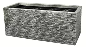 Strata Piantatrice Ardesia Abbeveratoio per piante da interno giardino esterno giardino in plastica 60 cm - Grigio - Foto 1 di 1