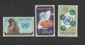 PAPÚA NUEVA GUINEA #206-208 1965 U.N 25 ANIVERSARIO COMO NUEVO EN MUY BUEN ESTADO NH O.G - Imagen 1 de 1