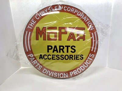 MIP MOPAR Chrysler Dodge Parts Division Round Domed Metal Advertising SIGN - Image 1 of 4
