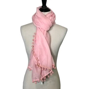 Steve Madden Light Pink Wrap Scarf w/ Pom Pom Details, One Size, NWT!! - Picture 1 of 4
