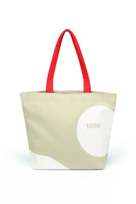 MINI Genuine Shopper Bag Car Face Detail Wordmark Vibrant Silver White Rebel Red - Image 1 of 4