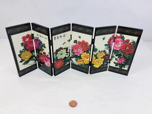 Desktop 6-Panel Screen Room Floral 6inch Divider Folding - 5 3/4” X 2 1/4” - Picture 1 of 16