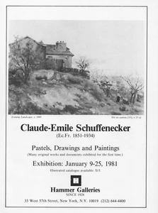 1981 CLAUDE-EMILE SCHUFFENECKER Art Gallery Exhibit 1-Page Magazine PRINT AD - Bild 1 von 1