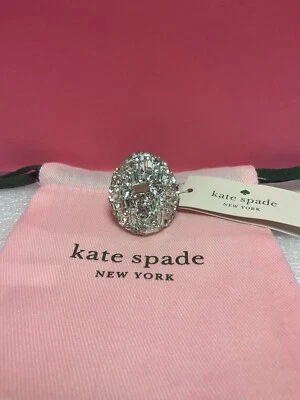 Nuevo con etiquetas Anillo Kate Spade New York Brilliant Statements Talla 6 Chapado en Oro Transparente Foto 1 de 4