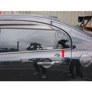 Glossy Black FOR Honda Civic 8th 4DR Side Rear Quarter Window Louver Cover Vent - Picture 1 of 9