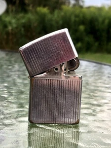 Vintage ZIPPO 1958 PAT #2517191 Lighter Lined Chrome- Art Deco Monogram - Picture 1 of 8