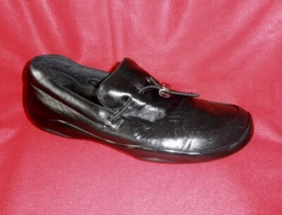 PRADA  Toggle Black Leather Lines Rossa Sport Loafer 744 UK 10 US 11 - Image 1 of 4