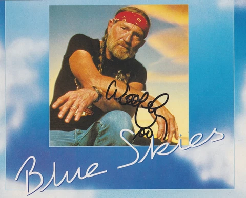 Willie Nelson HAND SIGNED 8x10 Cut, Autograph, Always On My Mind, Blue Skies Cover