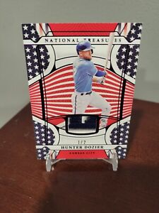 2022 Panini National Treasures HUNTER DOZIER Red White And Blue 1/2 Player Worn