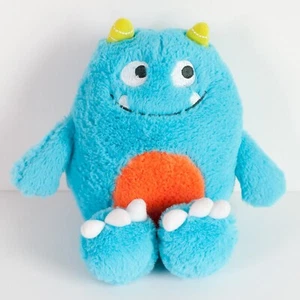 Carters Monstruo Azul Peluche Naranja Vientre Cuernos Dientes Sonrisa 9" Juguete de Peluche Bebé - Imagen 1 de 7