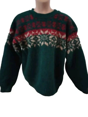 Suéter de esquí nórdico Fair Isle 100 % lana Eddie Bauer Legends de colección para hombre M Foto 1 de 4