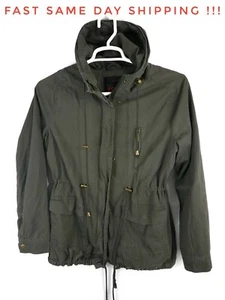 Yoki Outerwear Collection Womens green army Hooded Full Zip Jacket Olive drab L - Picture 1 of 8
